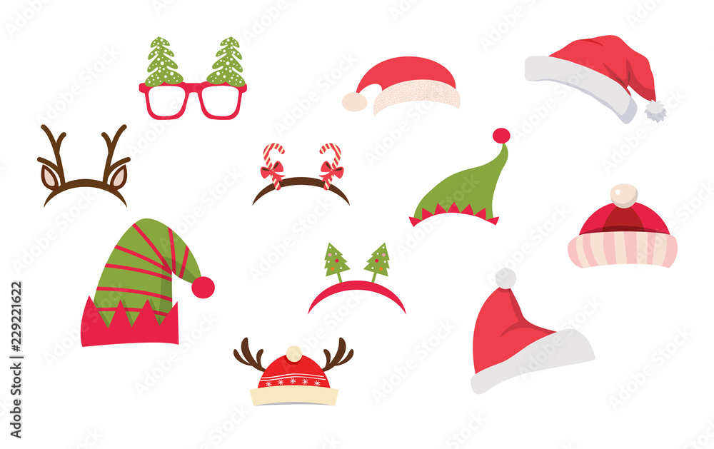 custom made wallpaper toronto digitalChristmas photo booth and scrapbooking vector set. Christmas Retro Party set . vector illustration