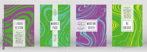 Modern Marble Cover Design for your Business with Abstract Lines. Futuristic Poster, Flyer, Layout with Liquid Pattern for Branding, Identity, Annual Report. Vector minimalistic brochure. Luxury.