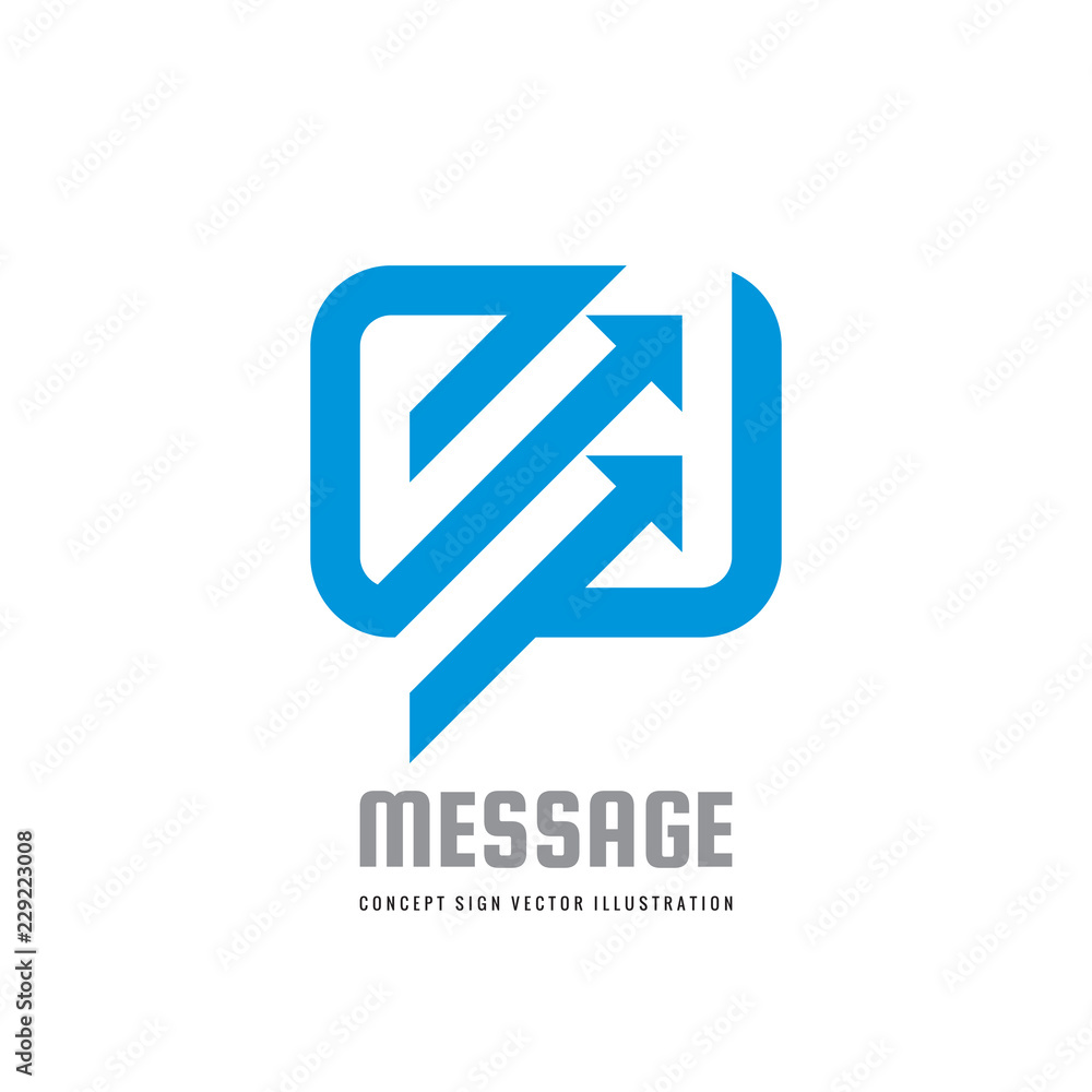 Message - speech bubbles vector logo concept illustration in flat style. Dialogue talking icon. Chat sign. Social media symbol. Communication consulting insignia. Arrows. Design element. Message - speech bubbles vector logo concept illustration in flat style. Dialogue talking icon. Chat sign. Social media symbol. Communication consulting insignia. Arrows. Design element.