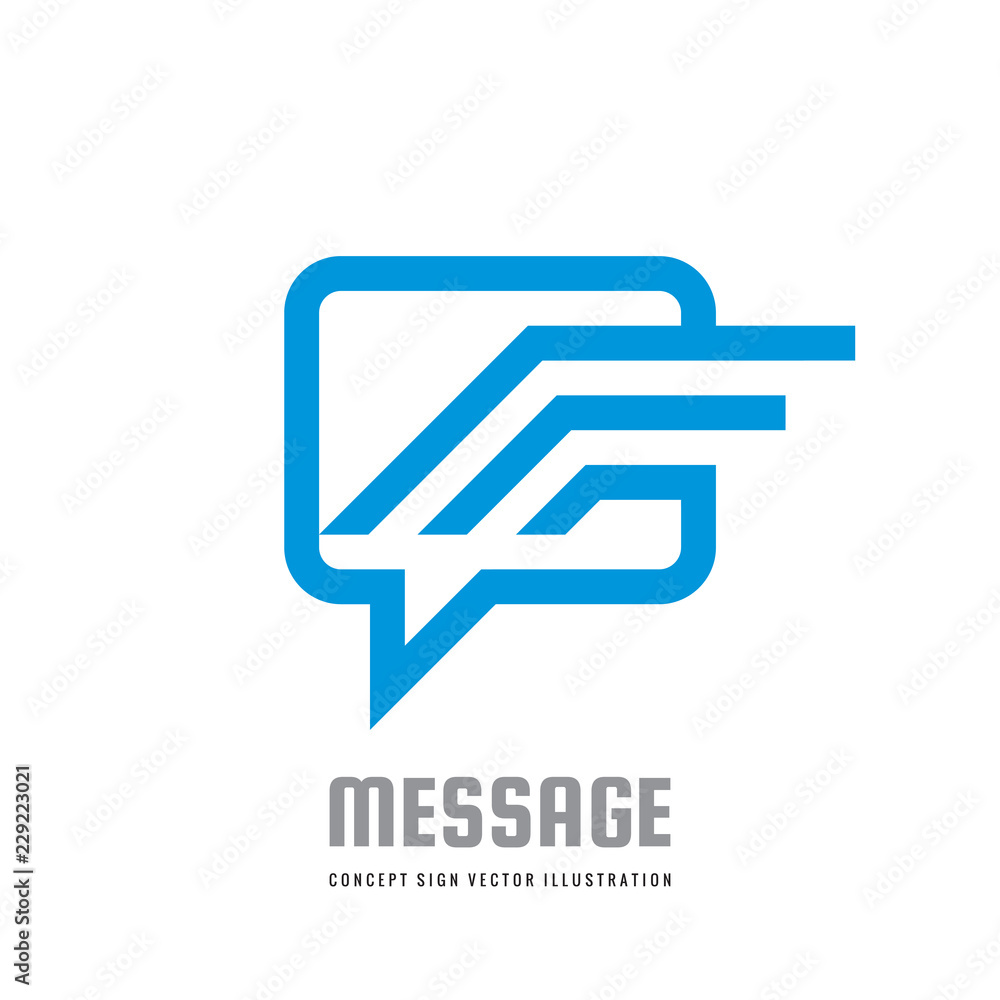 Message - speech bubbles vector logo concept illustration in flat style. Dialogue talking icon. Chat sign. Social media symbol. Communication consulting insignia. Design element. Message - speech bubbles vector logo concept illustration in flat style. Dialogue talking icon. Chat sign. Social media symbol. Communication consulting insignia. Design element.