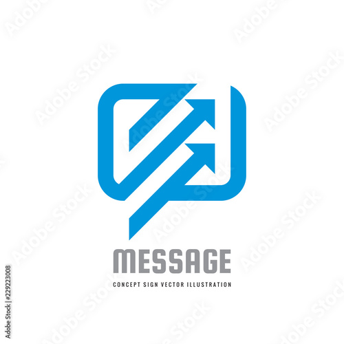 Free Download Message - speech bubbles vector logo concept illustration in flat style. Dialogue talking icon. Chat sign. Social media symbol. Communication consulting insignia. Arrows. Design element. - GFXLoad