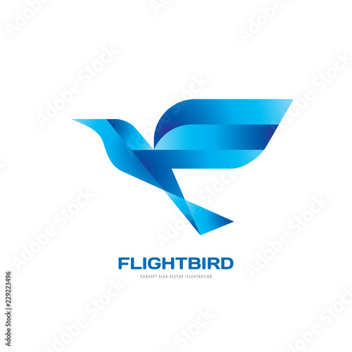 Flight bird - concept logo template vector illustration. Abstract wings creative sign. Graphic design element.