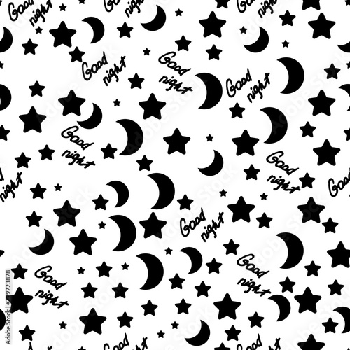 Foto Good night. Black pattern.