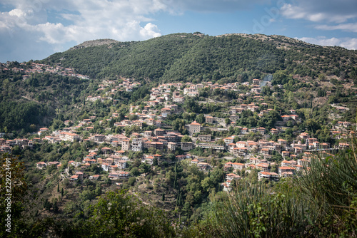 Full view of Mountain Village of Lagkadia , Greece. © Zina Seletskaya
