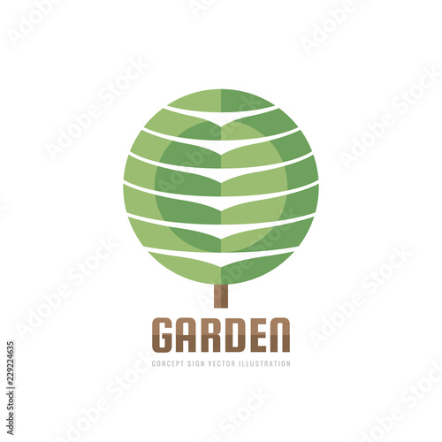 Garden - concept business logo template vector illustration. Abstract tree creative sign, Green nature symbol. Graphic design element. 