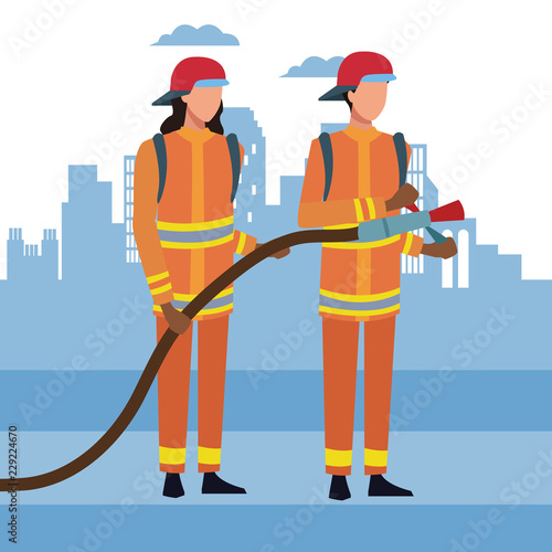 Firefighters at city