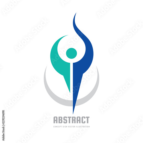Human character - vector logo template concept illustration. People symbol. Abstract man shapes. Graphic design element.