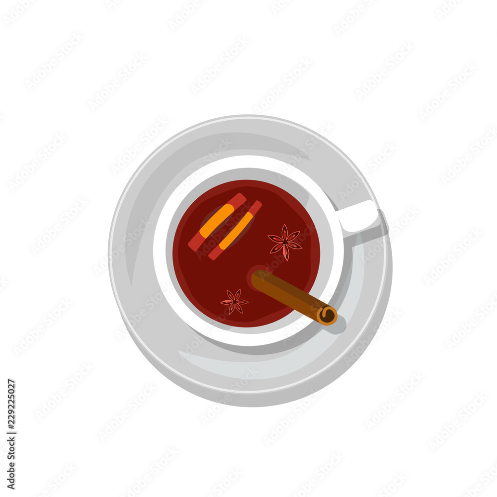 Cup of mulled wine isolated on white background Cup of mulled wine isolated on white background