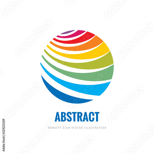 Corporate - concept business logo temlate vector illustration. Colored stripes in circle shape. Future tecnology creative sign. Network icon. Abstract design element. 