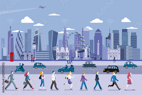 Canvas Print London City Skyline