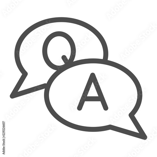 conversation line icon. quesation and answer vector illustration isolated on white. Faq outline style design, designed for web and app. Eps 10.