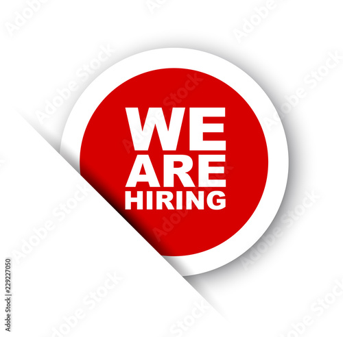 red vector banner we are hiring
