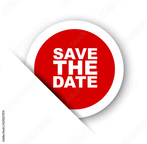 red vector banner save the date