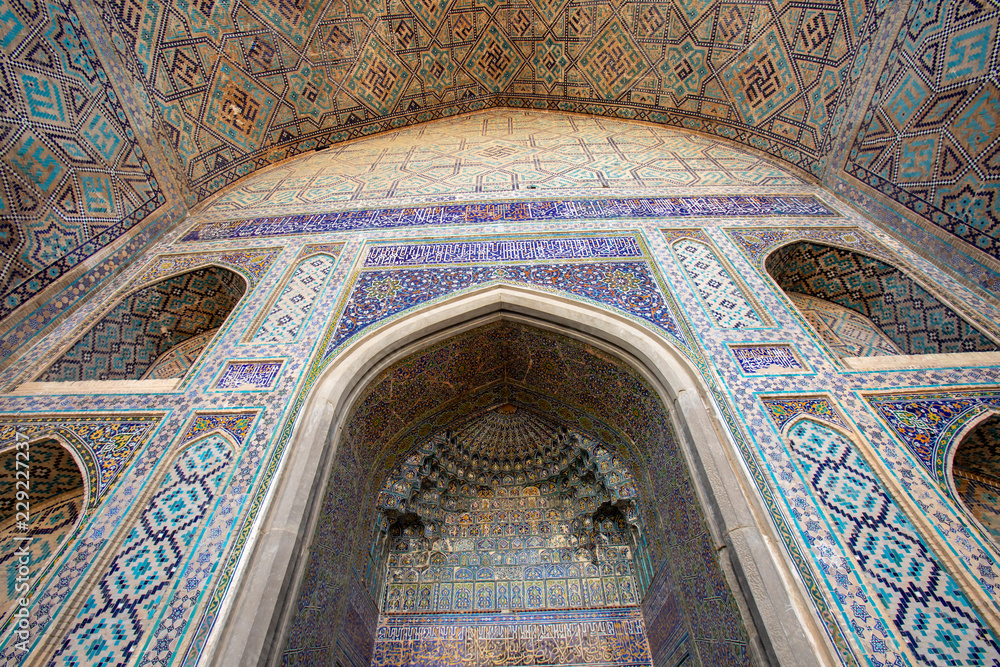 Details of architecture at The Register, Samarkand, Uzbekistan