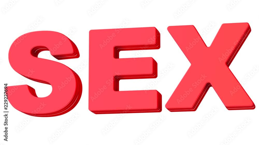 Vidéo Stock Sex 3d Animation Red Text Symbol Isolated On White Background In 4k Adobe Stock