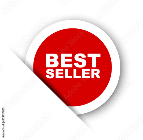 red vector banner best seller