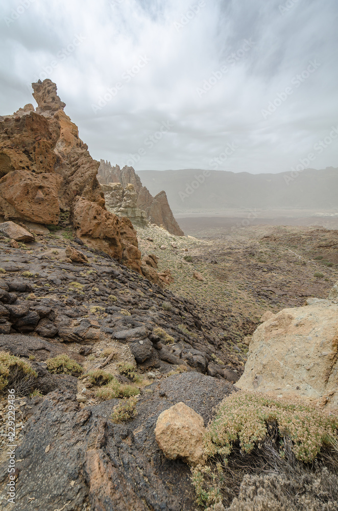rock formation in the mountain landscape teide national park, tenerife rock formation in the mountain landscape teide national park, tenerife