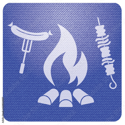 Grilled kebab and sausage icon