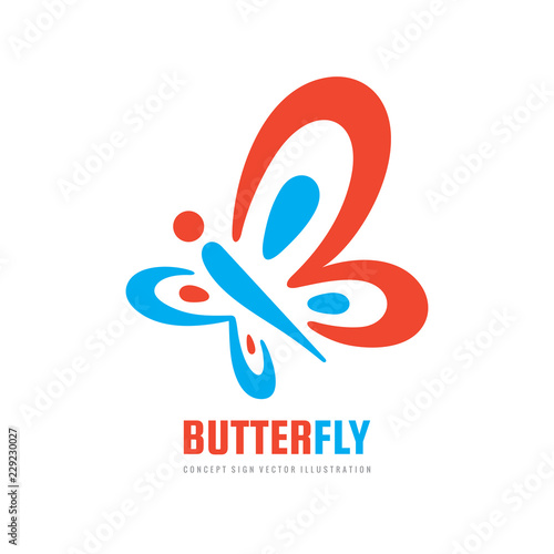 Butterfly insect vector logo template. Beauty salon - sign creative illustration. Human character. Abstract icon. Design element