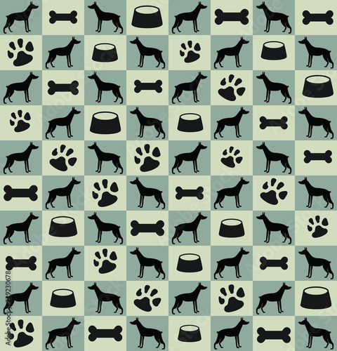 Dog pattern blue symbol texture