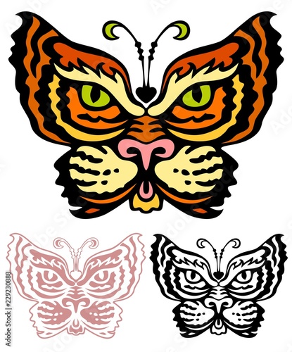butterfly with a tiger face, with two bonus variations © Darla Hallmark