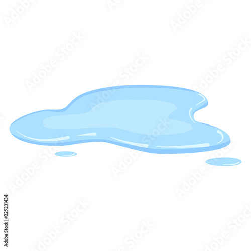 Puddle, liquid, vector, cartoon style, isolated, illustration, on a white background