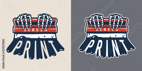 Vintage colorful screen printing concept