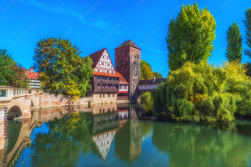 The riverside of Pegnitz river in Nuremberg The riverside of Pegnitz river in Nuremberg