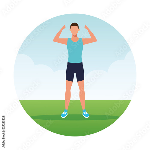 fitness man doing exercise