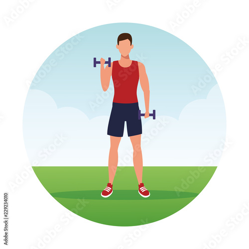 fitness man doing exercise