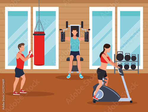 people fitness doing exercise