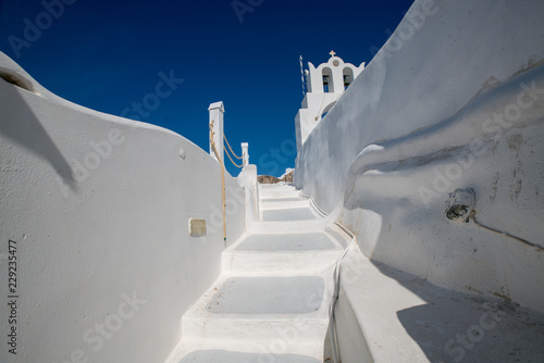 White architecture on Santorini island, Greece.