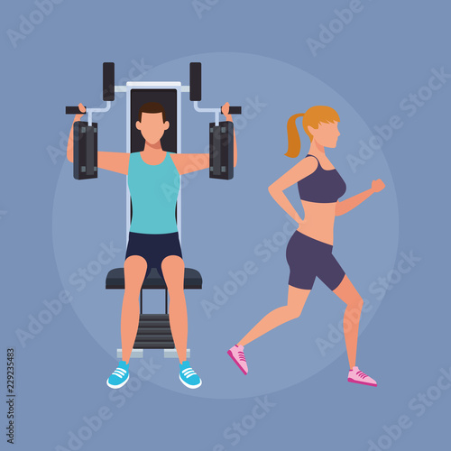 fitness couple doing exercise