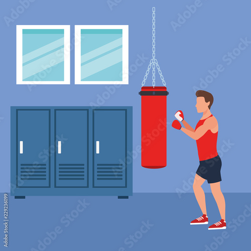 fitness man boxing