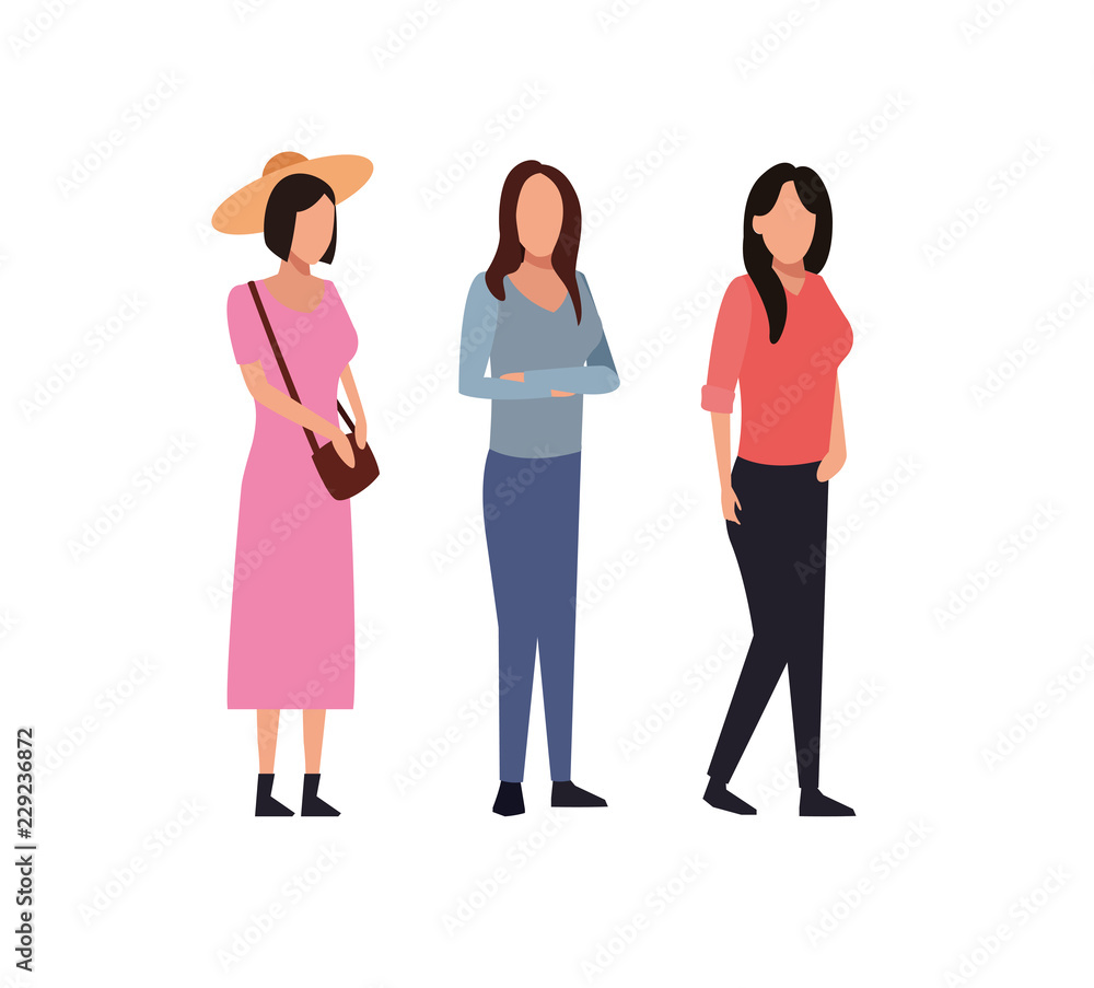 Fototapeta premium avatar women cartoons