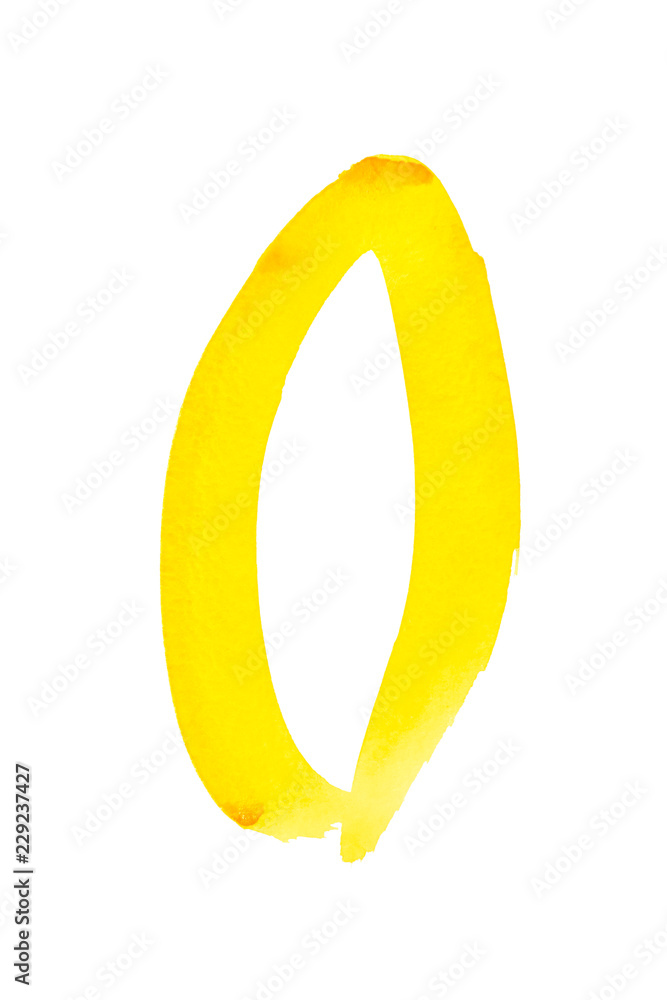 Yellow watercolor numbers Yellow watercolor numbers