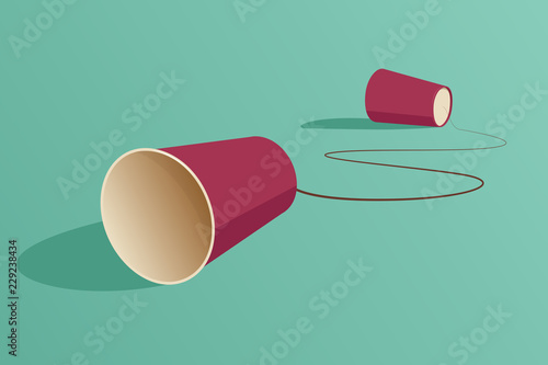 Paper cups phone: Communication concept