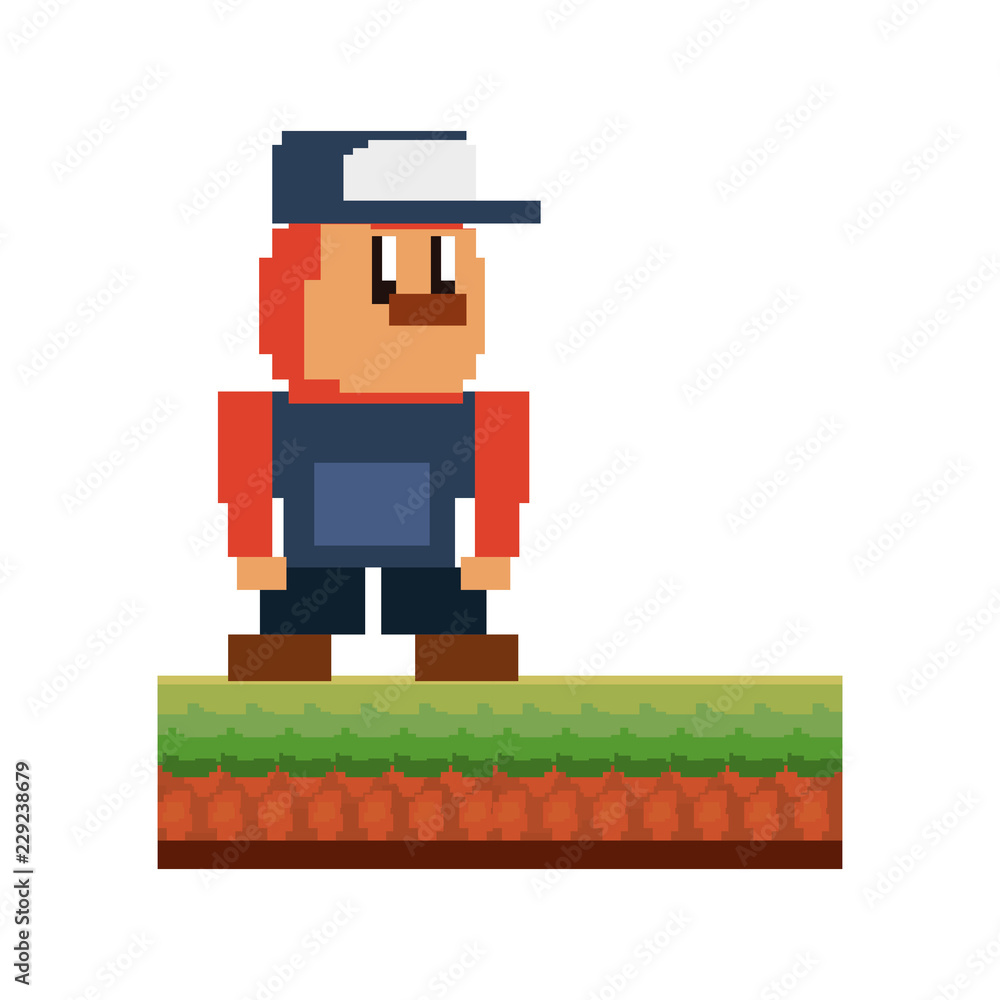 Obraz premium pixel video game