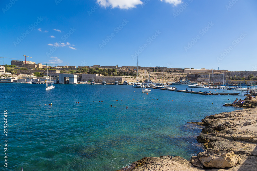 Floriana, Malta. Fortress and port