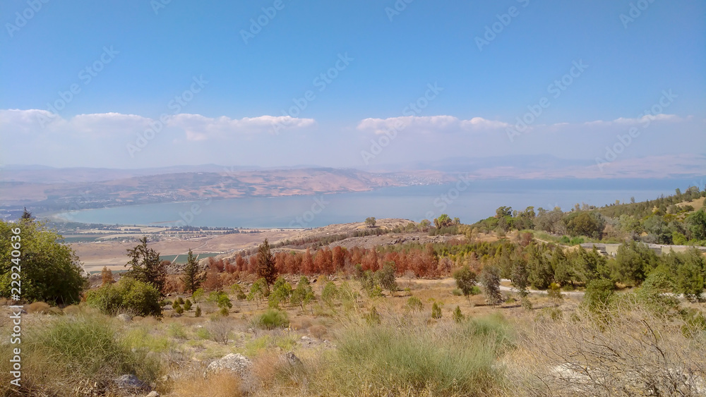 A view to the sea of galilee from the Golan Heights
