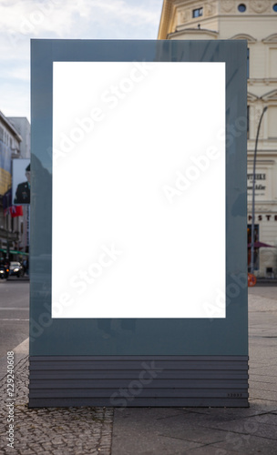Photography Blank billboard mockup for advertising, City street background