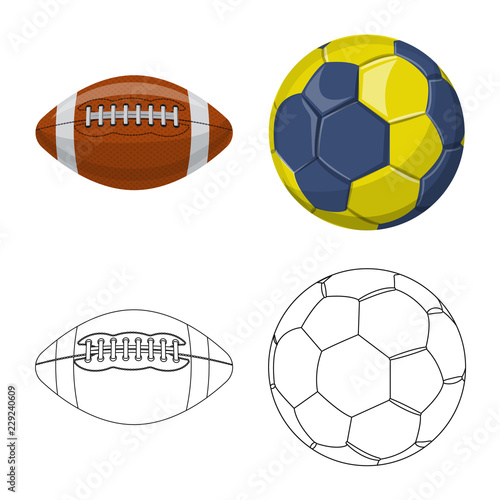 Isolated object of sport and ball logo. Collection of sport and athletic stock symbol for web.