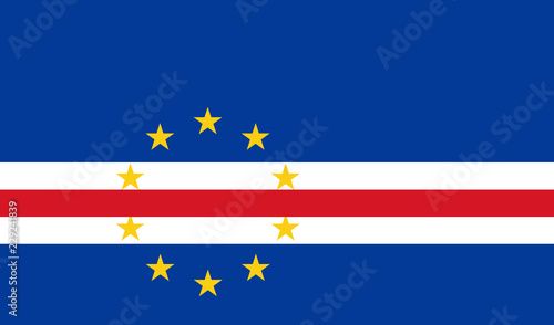 The flag of Cape Verde. Vector illustration. World flag