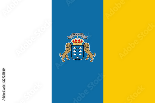 Flag of the Canary Islands. Vector illustration. World flag photo