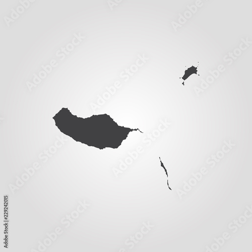 Map of the Madeira. Vector illustration. World map