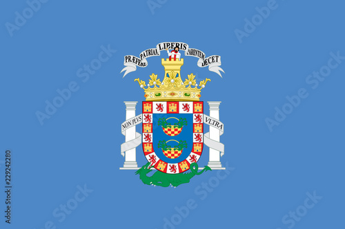 Flag of Melilla. Vector illustration. World map