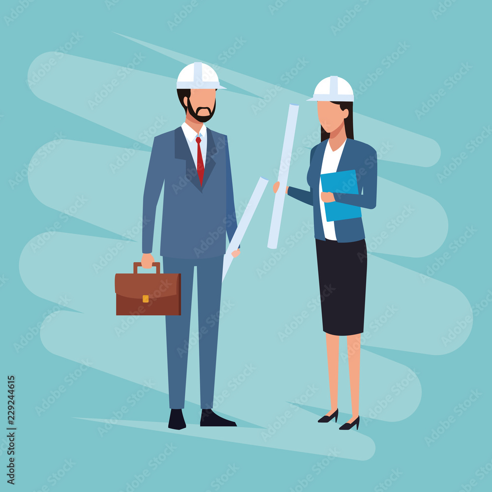 Architect and engineer Job and workers Architect and engineer Job and workers