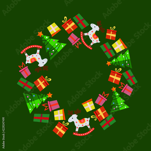 Christmas wreath vector illustration