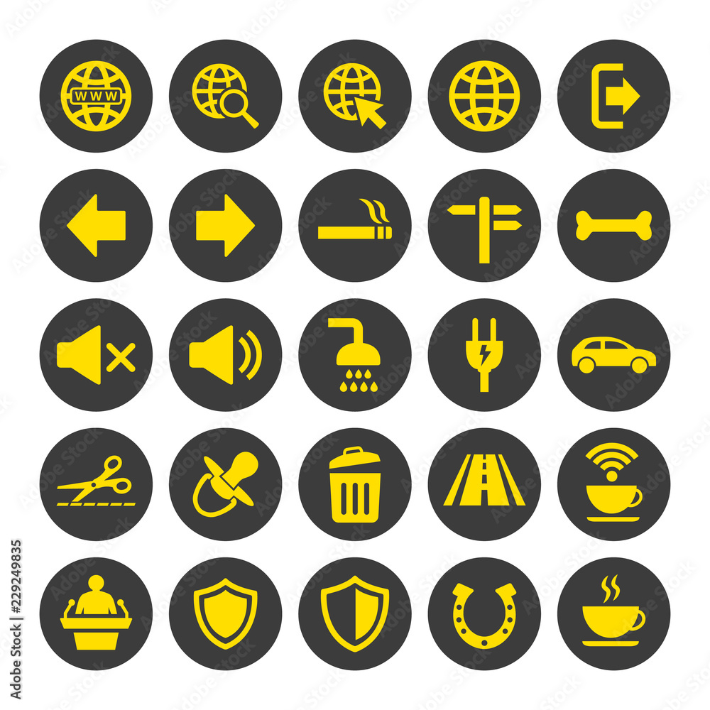 Web and mobile icons set on white background. Web and mobile icons set on white background.