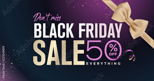 Black Friday sale banner. Social media vector illustration template for website and mobile website development, email and newsletter design, marketing material.
